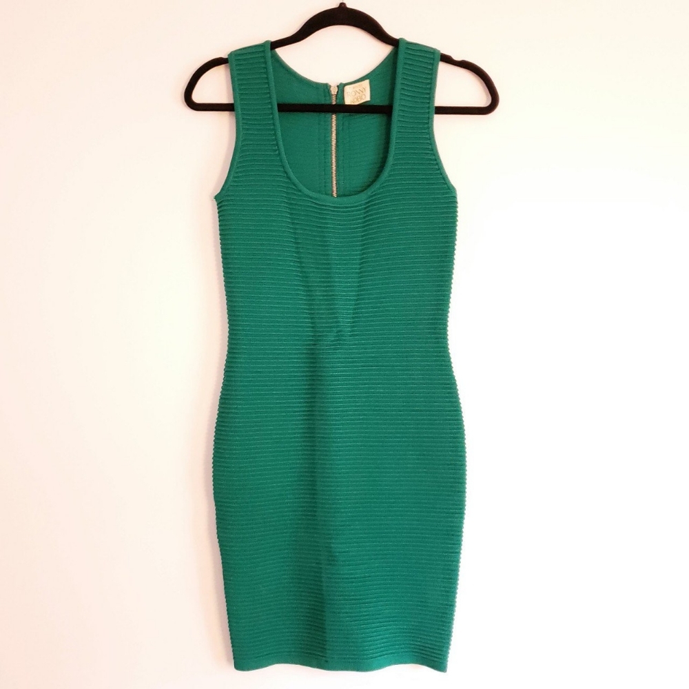 TORN BY RONNY KOBO green body con mini dress